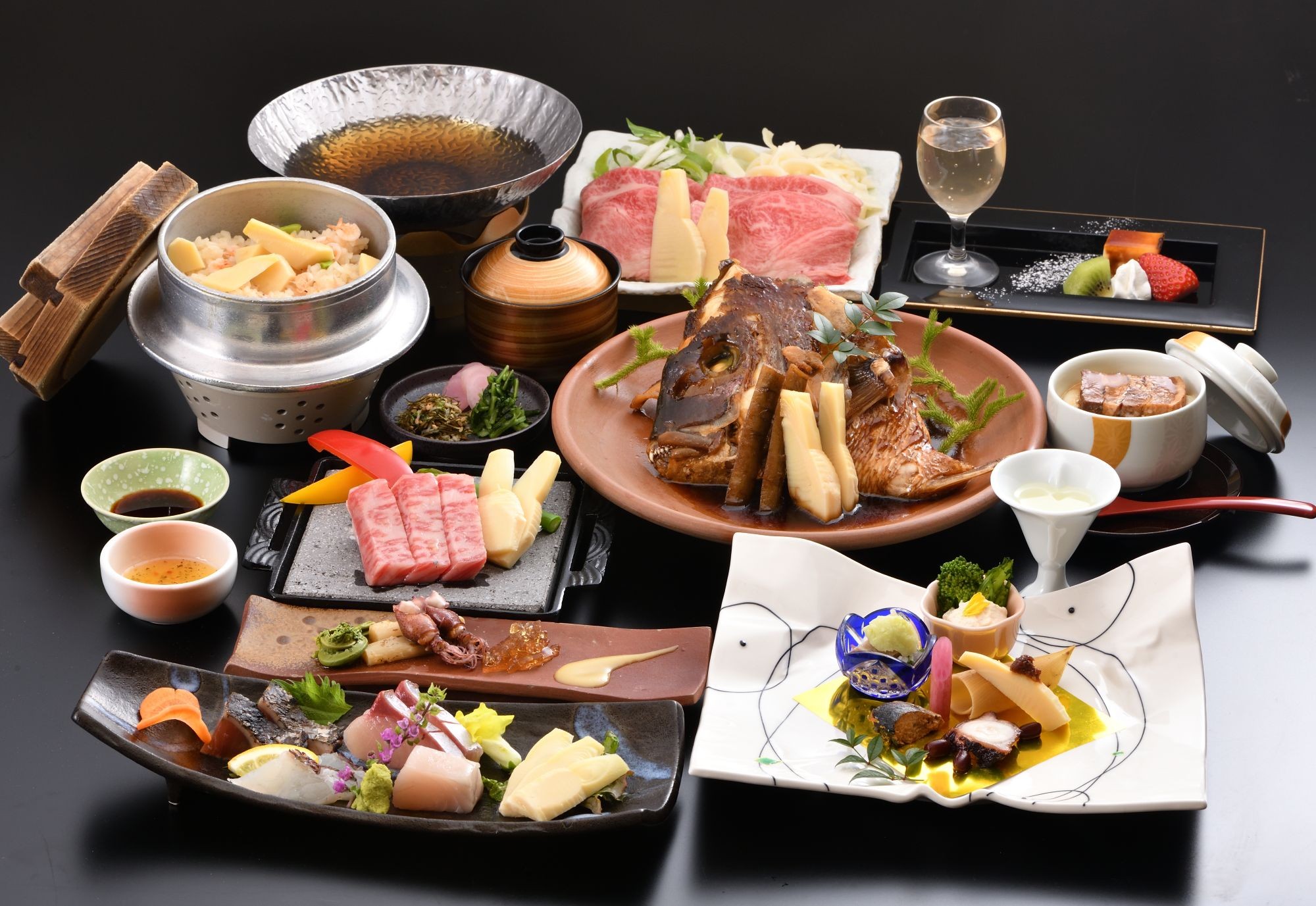 たけのこと奈義和牛会席