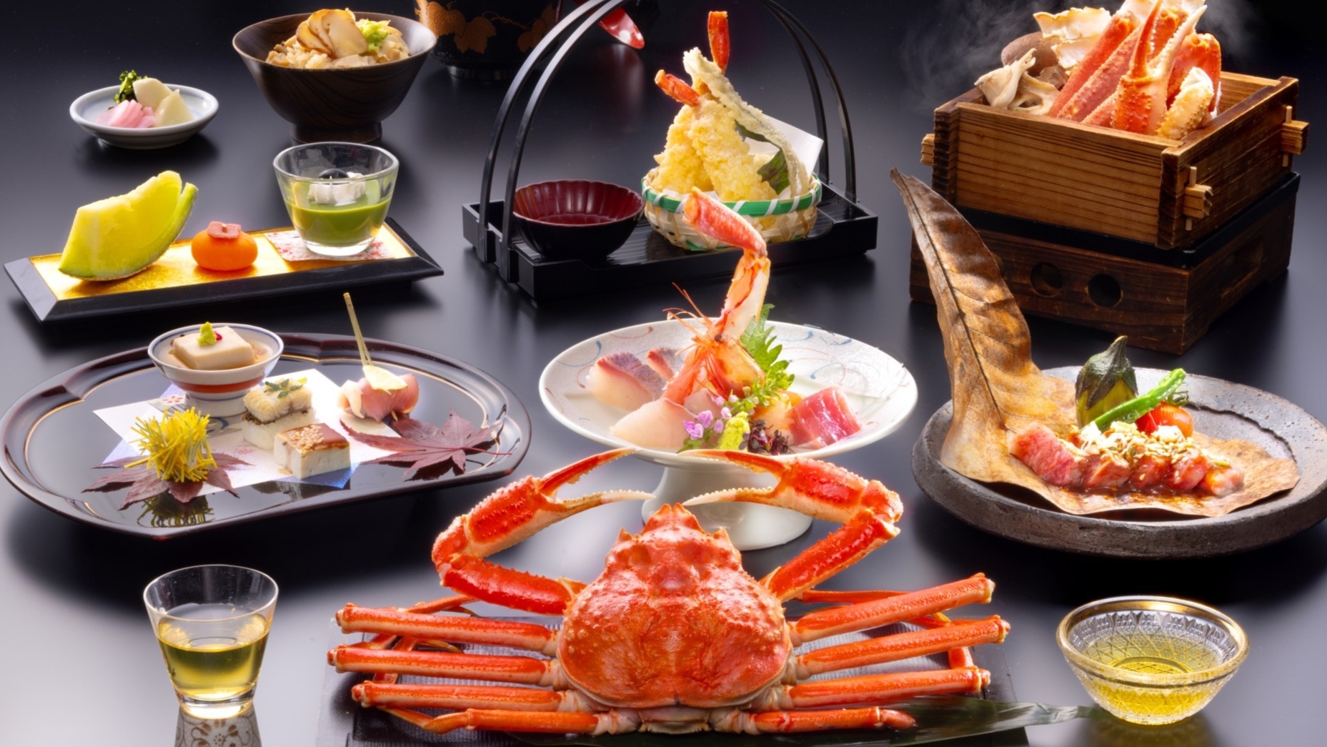 早割90【ズワイ蟹会席】1.5杯のズワイ蟹を愉しむ〜姿ガニ・蟹足天婦羅・蟹お造り