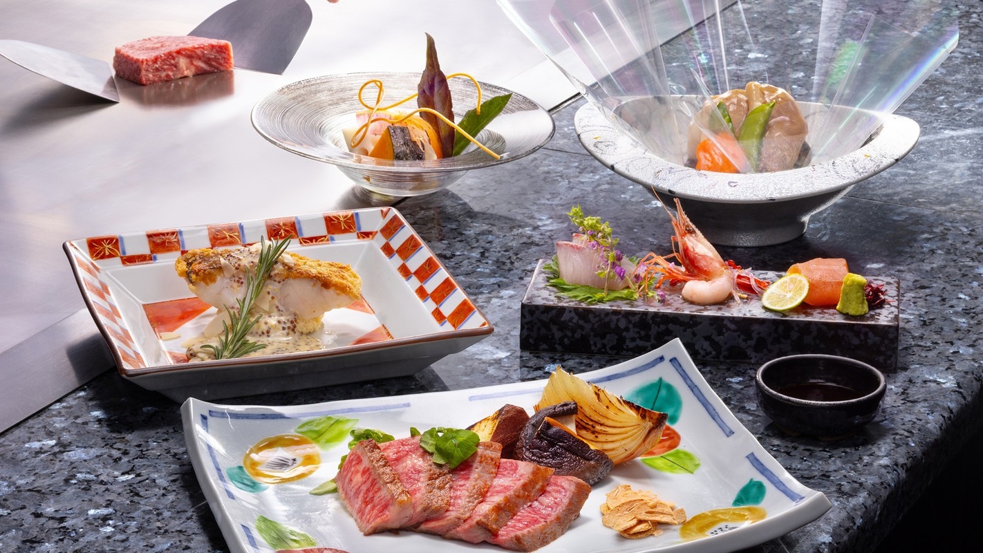 【北陸3県限定マイカー旅行支援】ガソリン券2000円付き「会席or鉄板焼」選べるディナー＆飲み放題