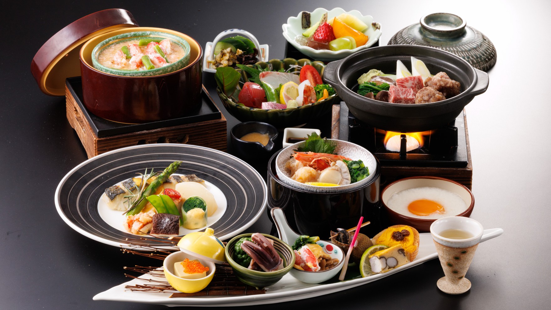 【夕食／基本会席】当館のスタンダードコースをお愉しみいただけます　※一例