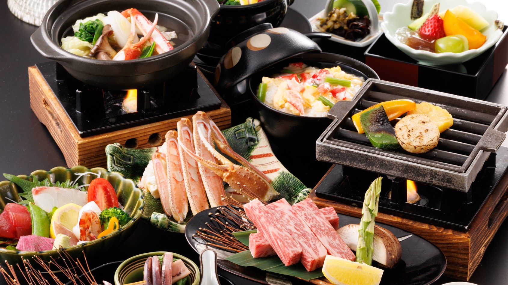 【夕食／牛蟹会席】蟹も牛も愉しめる会席プラン　※一例