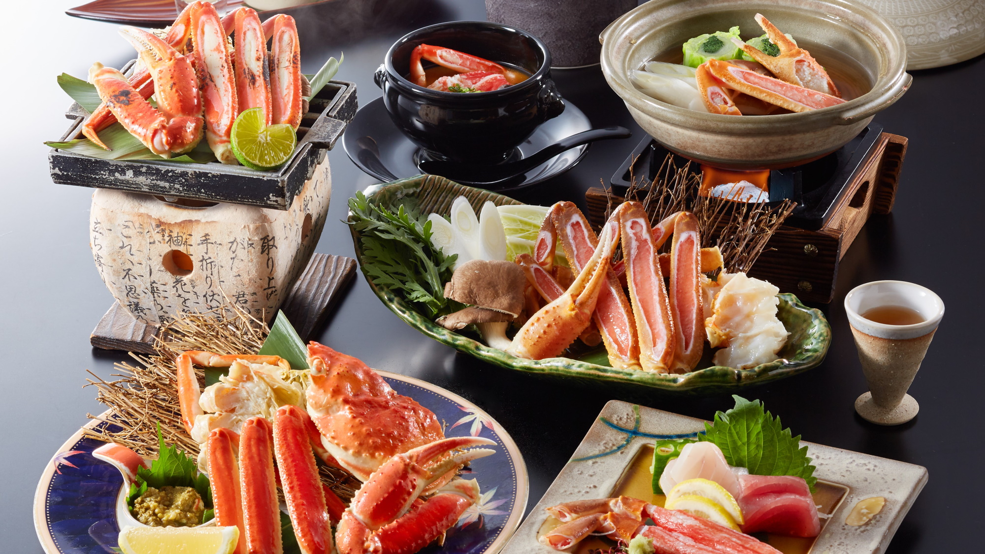 【夕食／特選蟹会席】蟹を堪能できる冬季限定メニュー　※一例