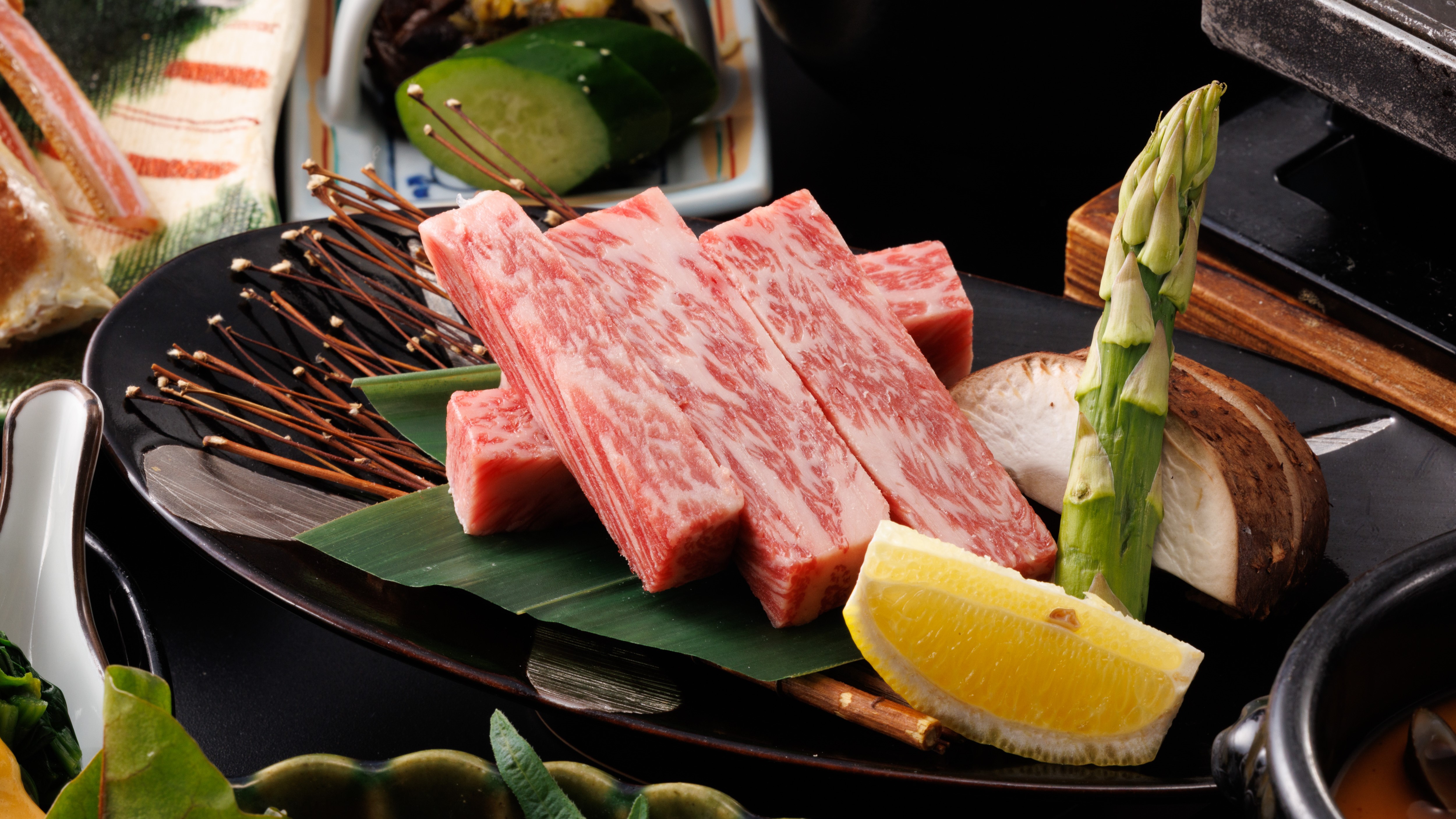 【夕食／牛蟹会席】鳥取和牛の鉄板焼き　※一例