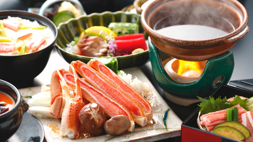 【特選≪蟹≫会席】蟹と地野菜をさっぱり蟹鍋でお愉しみ下さいませ。