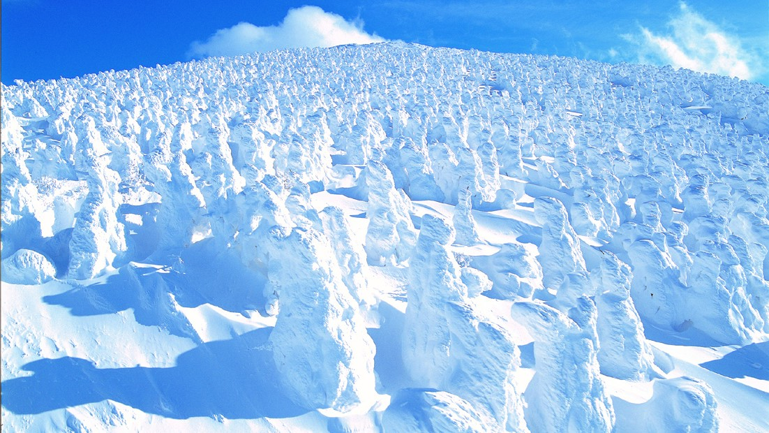 樹氷、冬の間だけに見ることができる自然の芸術