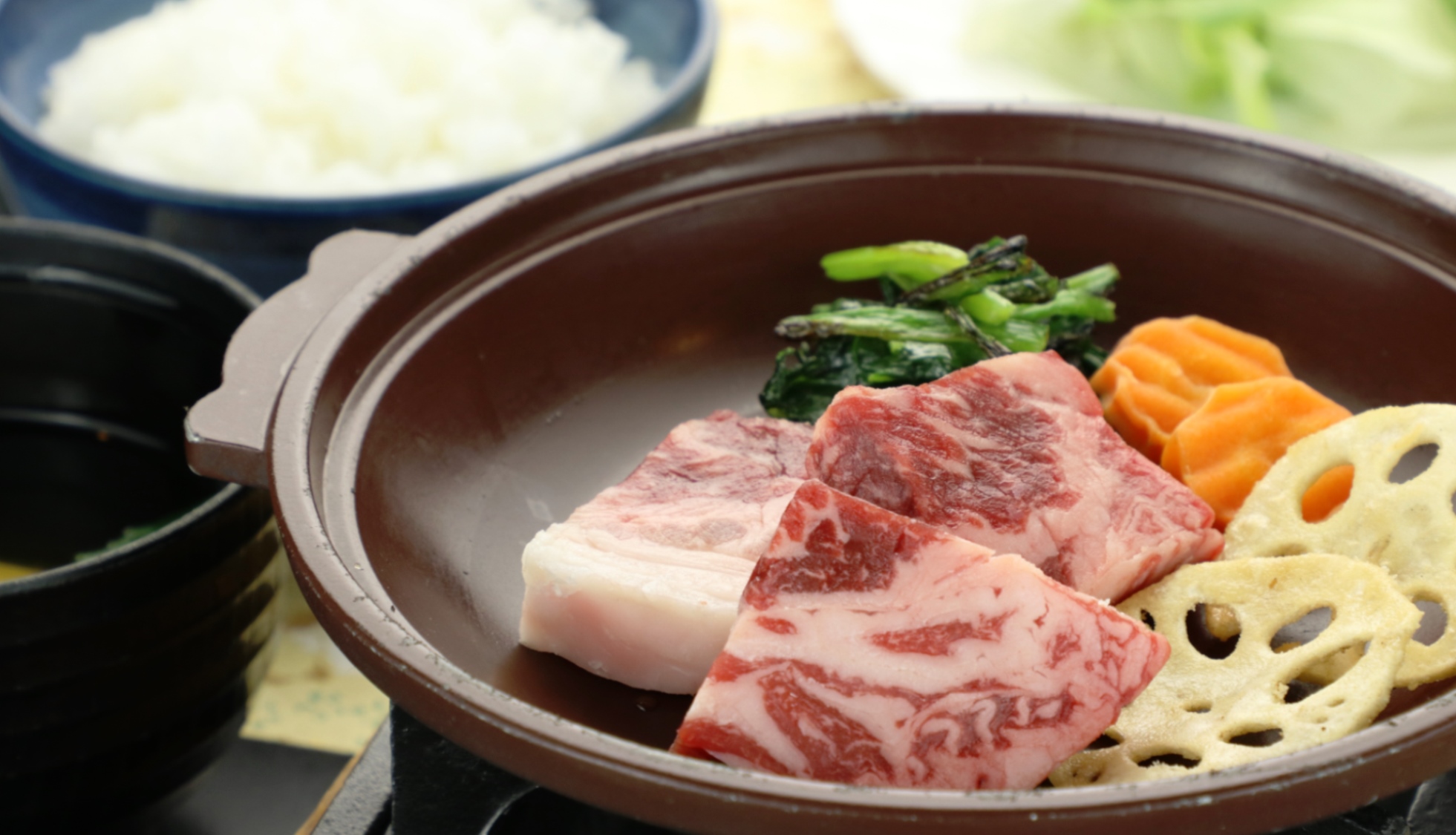 新潟牛の陶板焼き