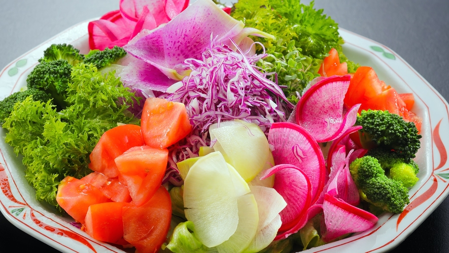 ［夕食一例］彩鮮やか野菜サラダ - 地魚三昧バイキング