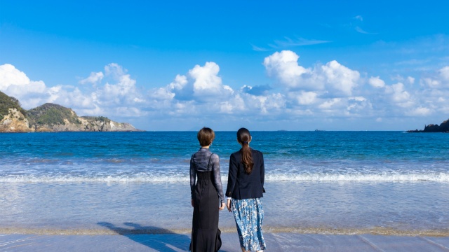 ホテルの目の前は弓ヶ浜