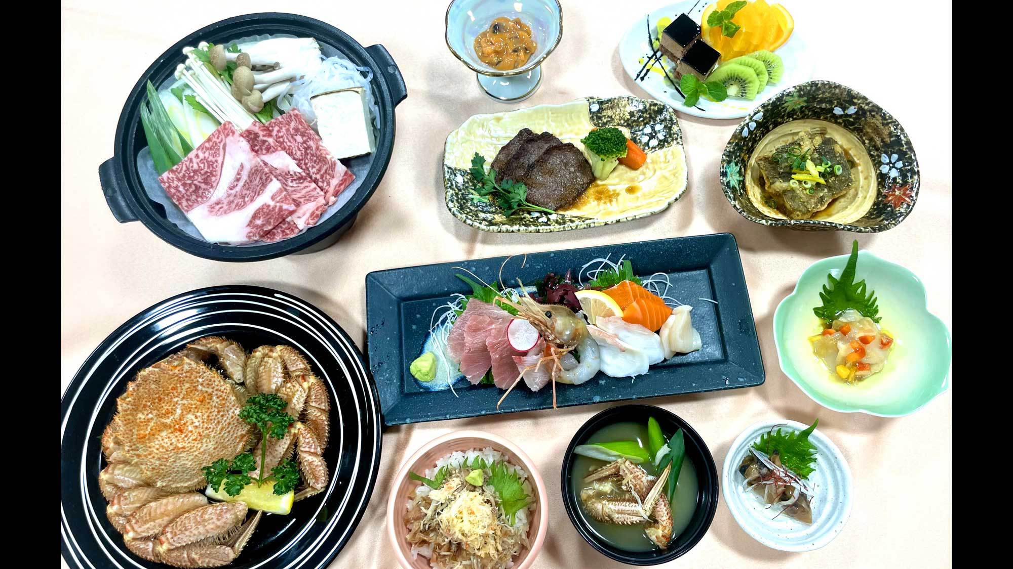【最上級プラン・夕食のみ】毛ガニ一人1尾付☆枝幸産毛ガニを食べつくすならコレ！枝幸プラン（夕食付）