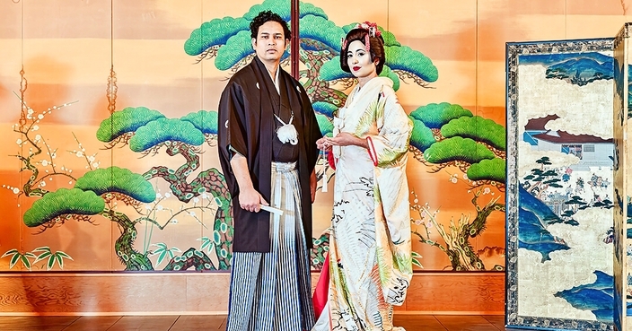 夫婦円満の神様の地で、花嫁衣装やドレスを着る体験プラン(夜朝バイキング）