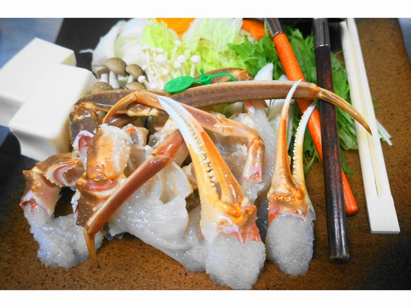 地物松葉ガニの活しゃぶ鍋