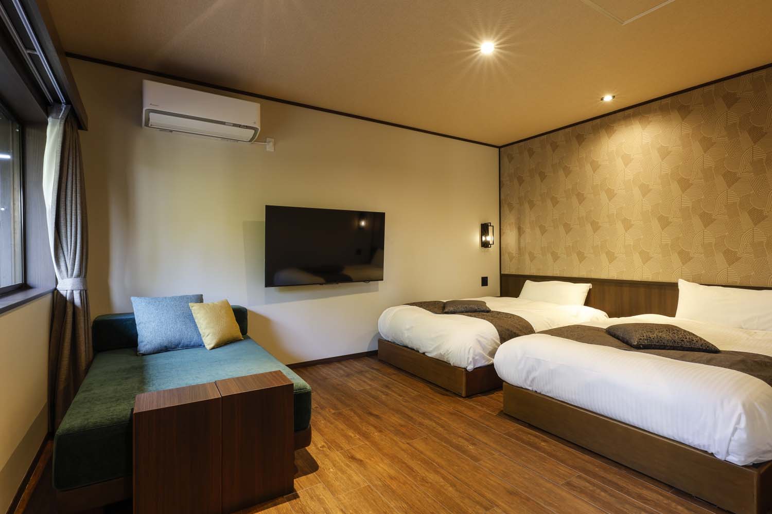 温泉露天風呂付き客室102 ベッドルーム