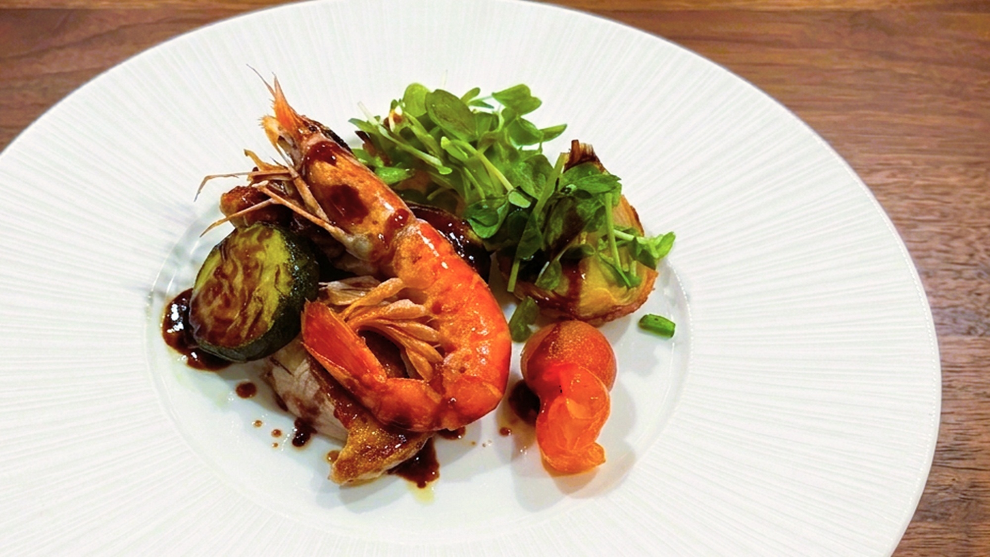 《ご夕食メイン／海の幸》旬の地産にこだわる一皿〜魚介の鉄板焼 料理長特製ソース〜