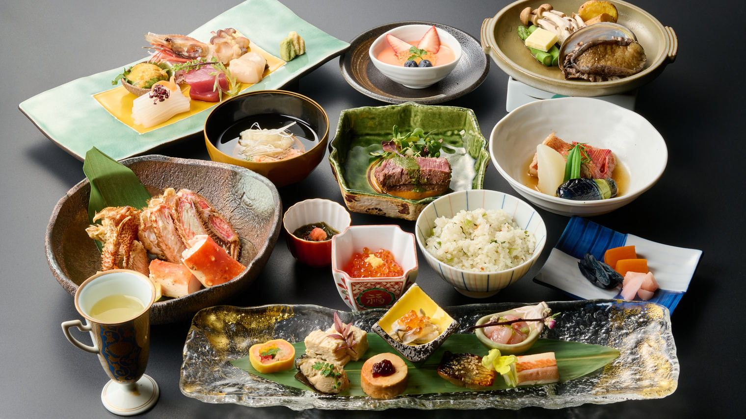 【竹葉の極上会席　竹みやび 】贅を尽くした至極の会席 鱈場蟹・牛肉・活蝦夷鮑・きんき他（1泊2食付）