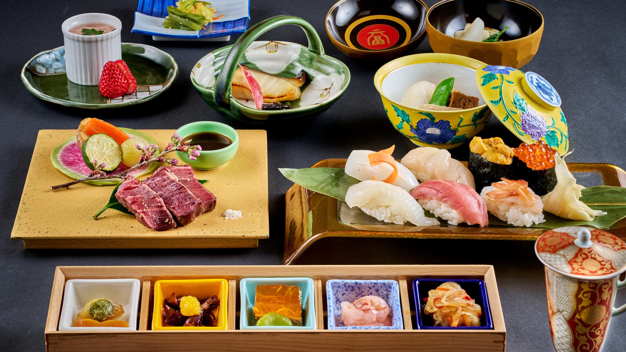 【寿司＆和牛会席】函館の旬と和牛に酔いしれる贅沢ご褒美会席プラン