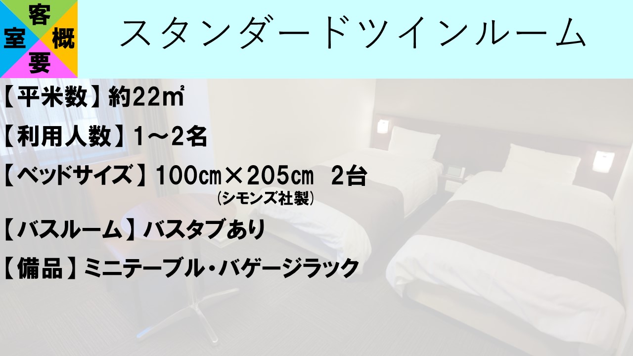 【客室概要】スタンダードツインルーム