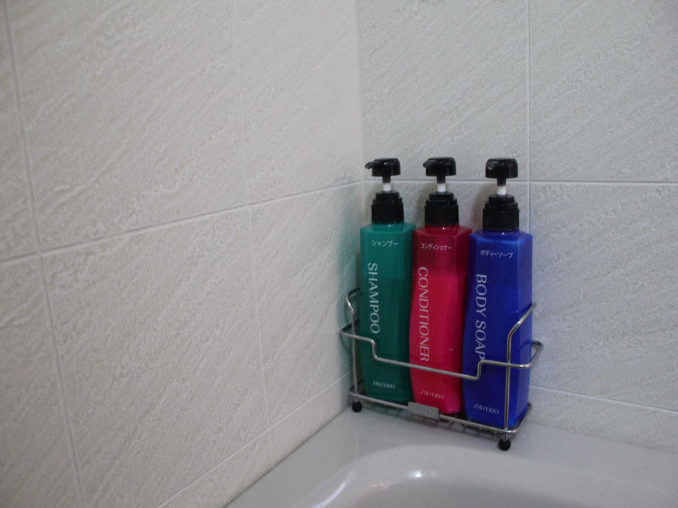 Shampoo, conditioner, body soap