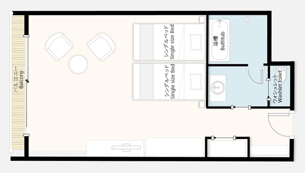 新館：デラックスバルコニールーム