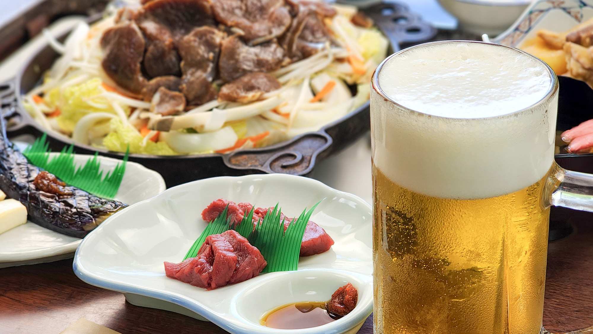 #夕食　ボリュームも味も大満足！RB自慢の夕食セットです