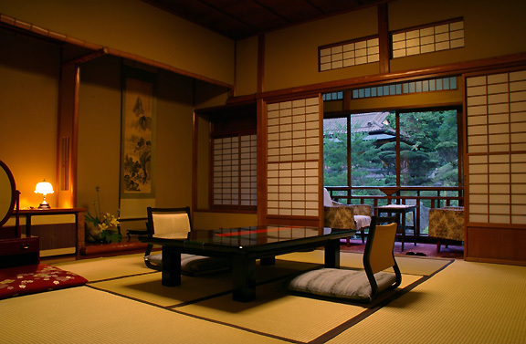 An example of a guest room overlooking the courtyard