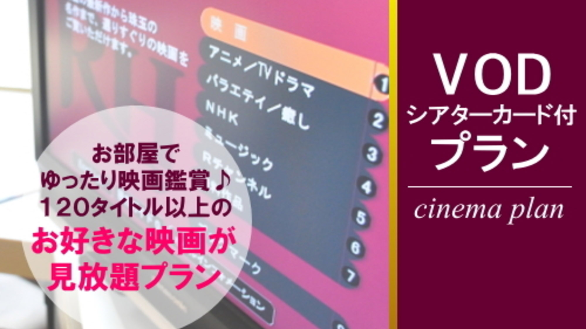 映画見放題プラン◆素泊まり