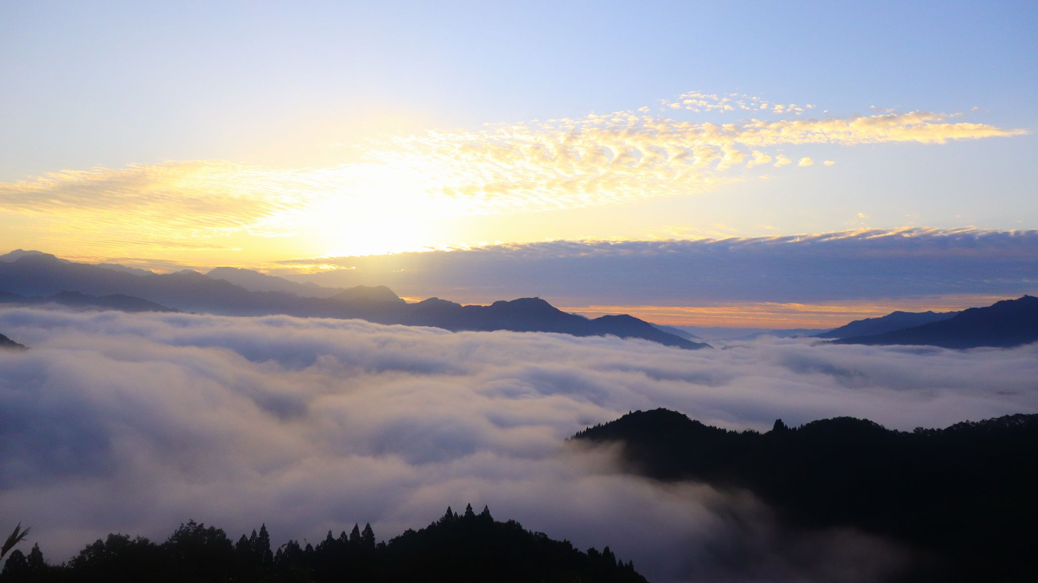 国見ヶ丘からの雲海は、11月前後の暖かかった日の翌朝を狙って！