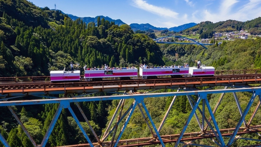 あまてらす鉄道まで車で5分。高さ105ｍの鉄橋から見える壮大な景色＠_＠！