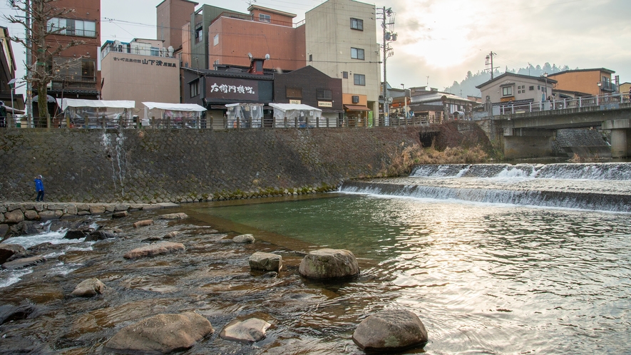 *【宮川周辺】朝市のすぐ横は河原。魚や水鳥がいます
