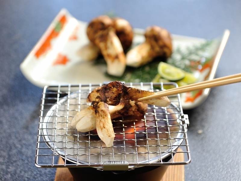☆【日帰り昼食】焼き松茸が1人に2本付いた「焼き松茸付き海鮮会席」（２階お食事会場）