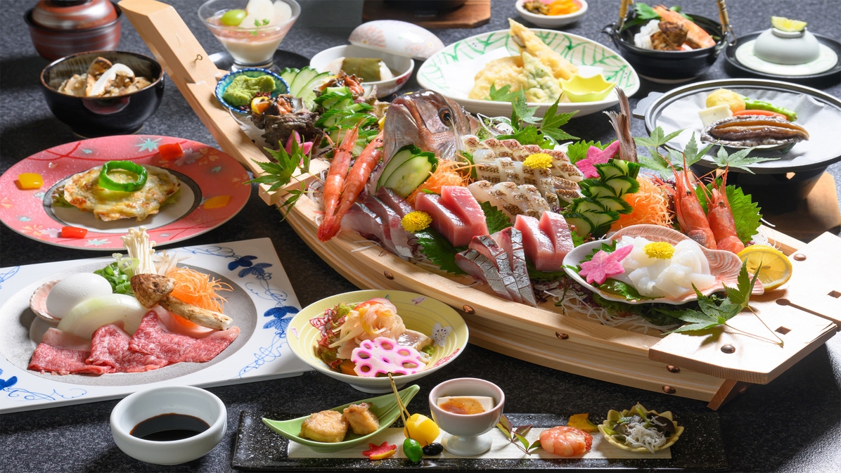 ◎【日帰り昼食】豪華舟盛付き海鮮会席でトドになろう！？（2階食事会場）