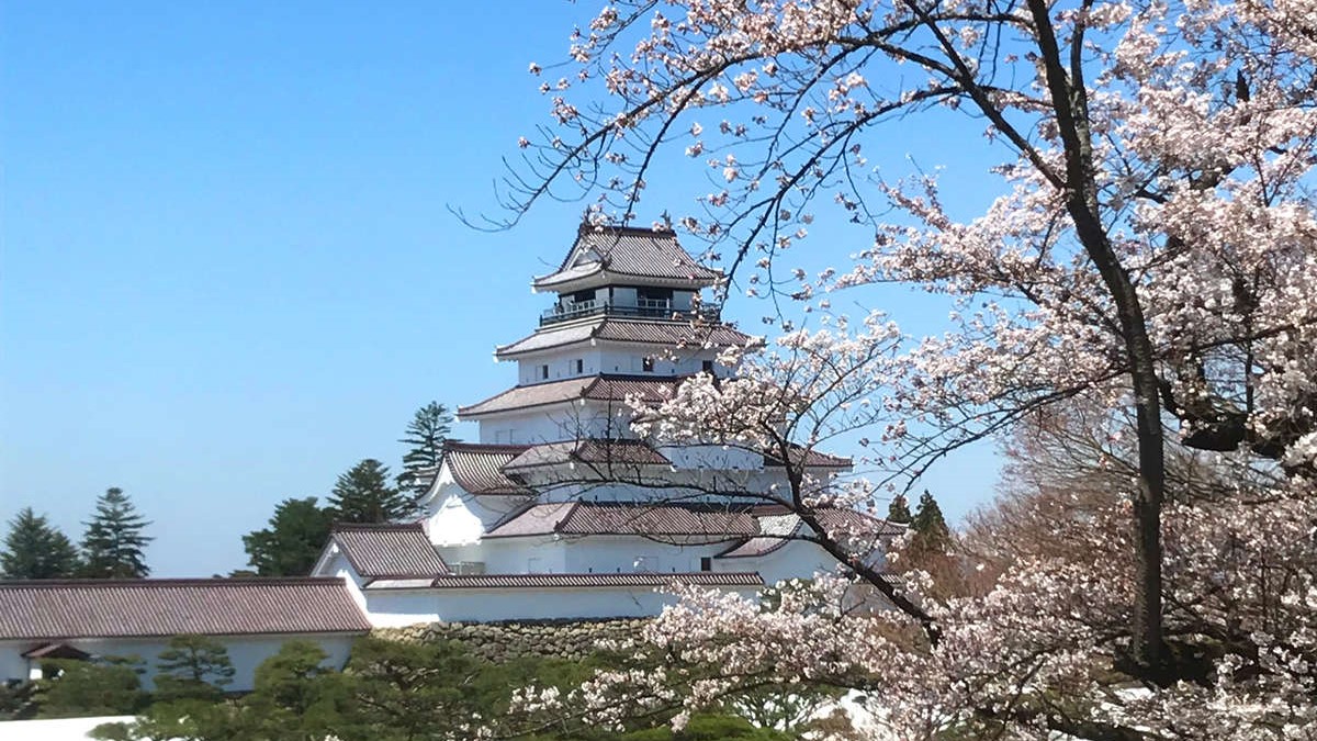 【鶴ヶ城】春には桜の名所。