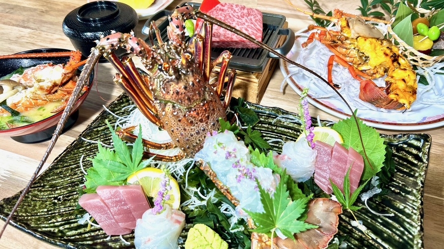 【2日前までのご予約・1泊2食付き】伊勢海老と宮崎牛と天然温泉を愉しむ2025〜