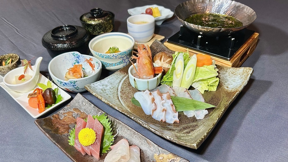 【1泊2食付き】◇海鮮しゃぶしゃぶを愉しむ◇天然温泉・露天風呂◇朝食は日向灘オーシャンビュー◇