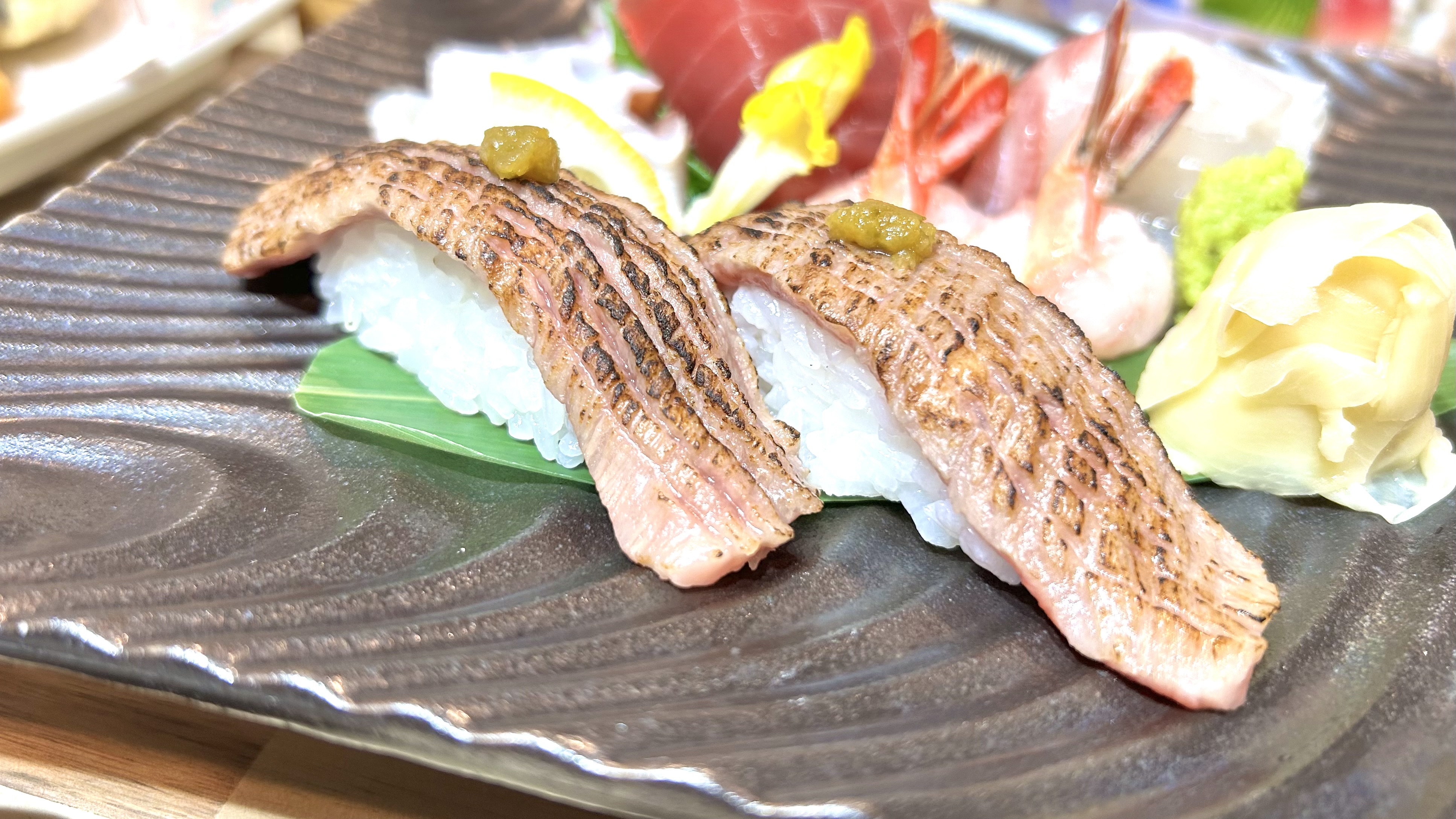 ◆宮崎牛の陶板焼きと炙り寿司の会席コース◆