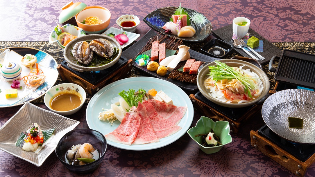 【大人の一人旅｜会場食】前沢牛や地元食材など6種の特選食材から選べるメイン3品＋郷土の懐石膳