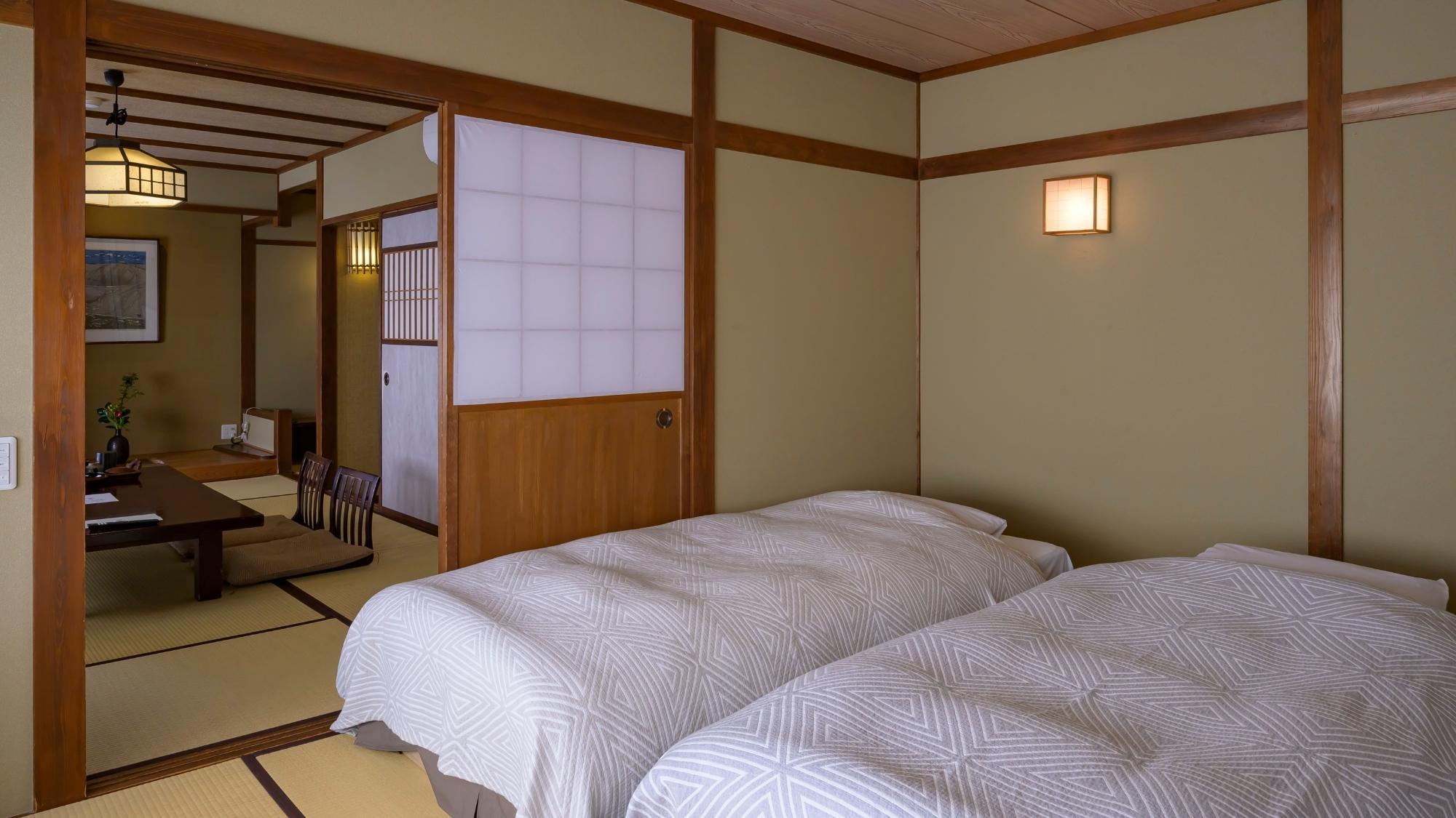 【二間和ベッド客室（３階）—さくら・りんどう】