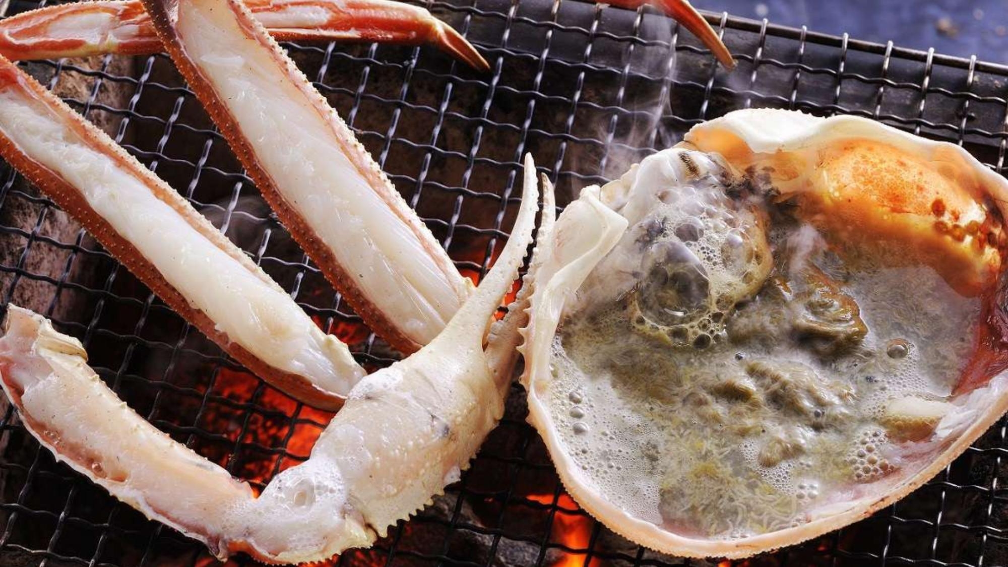 【蟹の宿〇メディア掲載御礼】蟹１杯を蟹刺し・炭火焼蟹で味わう〜冬のオールインクルーシブ◆5500円引