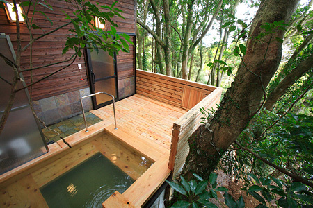 Japanese cypress open-air bath