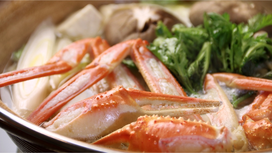 【松葉ガニ会席】蟹の旨みたっぷりの蟹すき　〆は雑炊で