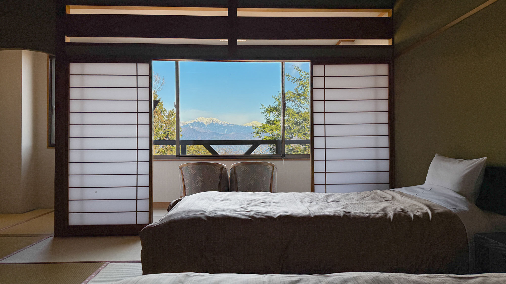 【仙の館】和室12.5畳ツインベッド　南アルプス側