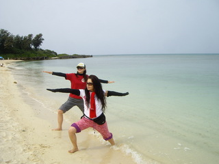 近くの海でヨガ！