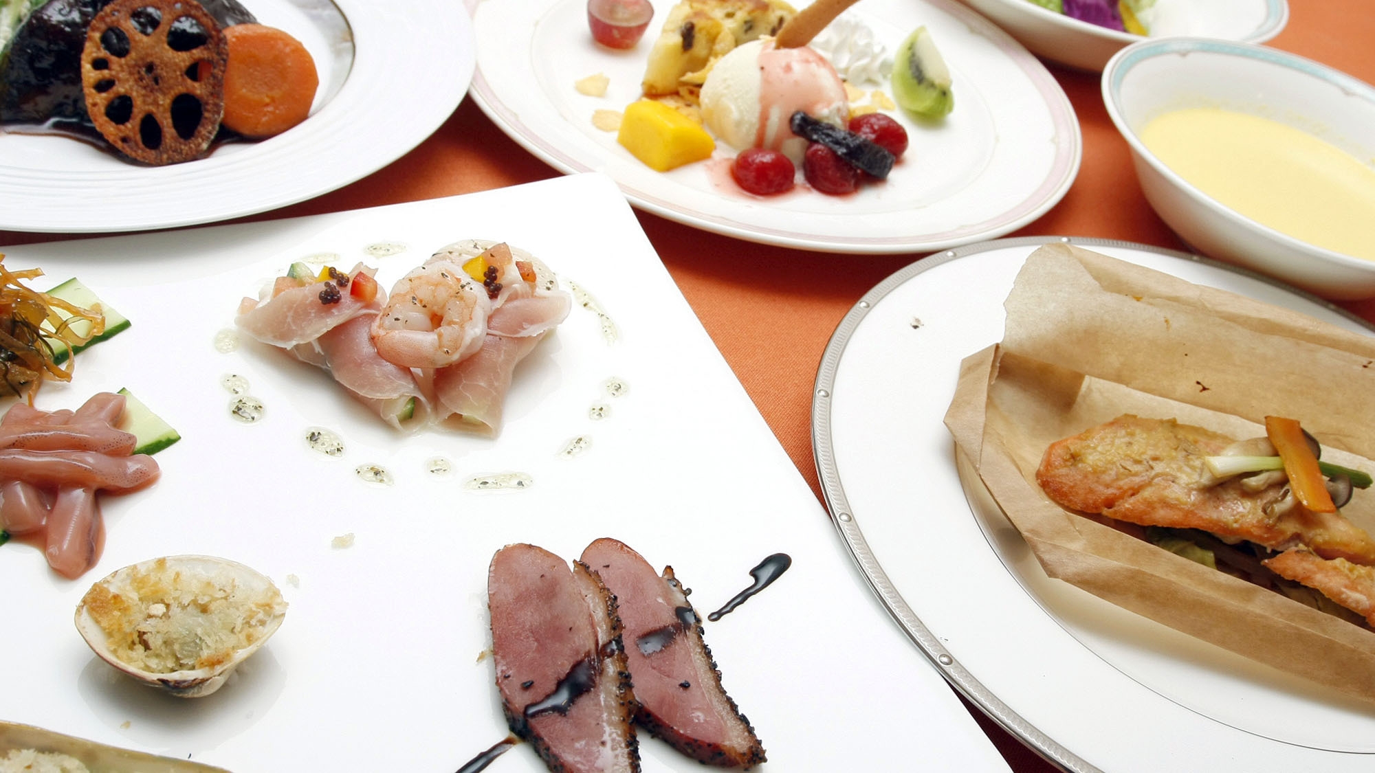【お盆専用】『北海道の食材』＆『阿蘇の食材』のコラボ料理♪贅沢フルコース☆【2食付】