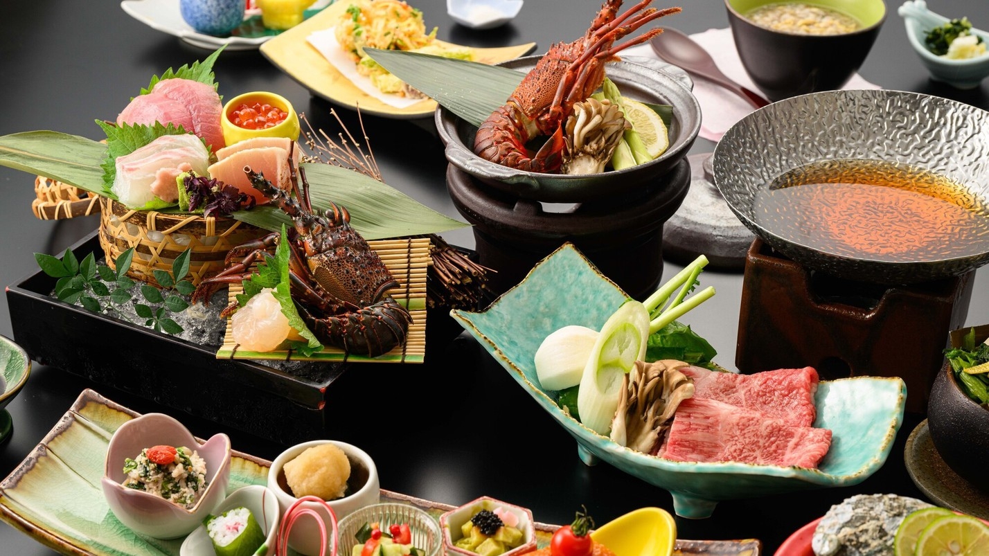 『伊勢海老×鯨×鮑』＋『勝浦産鮪or熊野牛』の１品チョイス！高級食材を贅沢に愉しむ豪華会席