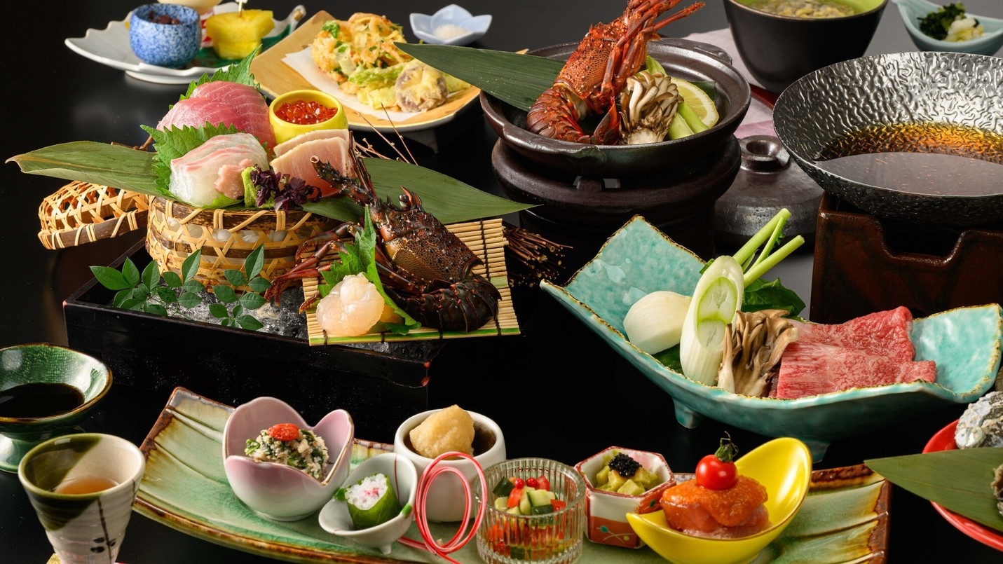 『伊勢海老×鯨×鮑』＋『勝浦産鮪or熊野牛』の１品チョイス！高級食材を贅沢に愉しむ豪華会席