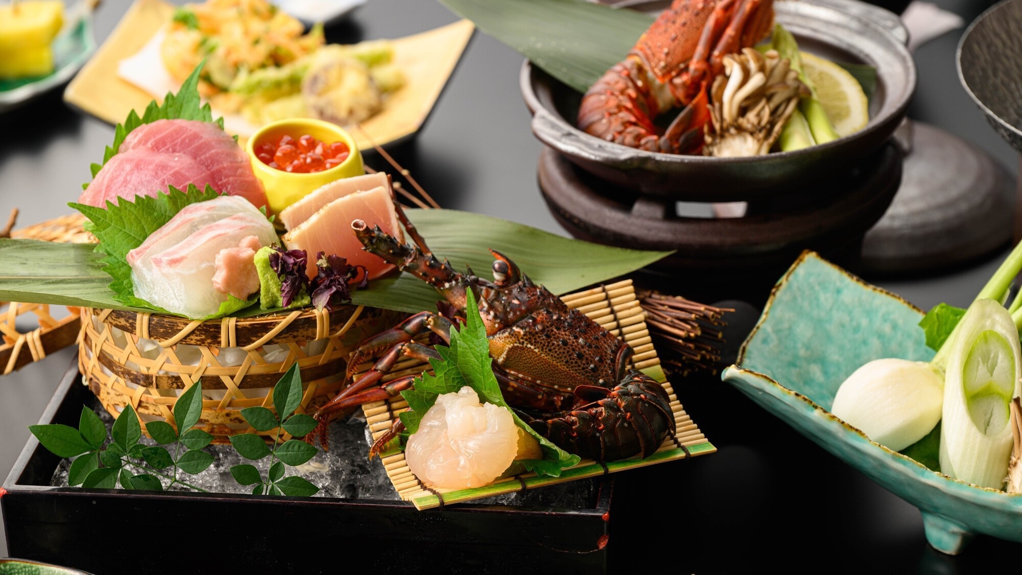 『伊勢海老×鯨×鮑』＋『勝浦産鮪or熊野牛』の１品チョイス！高級食材を贅沢に愉しむ豪華会席
