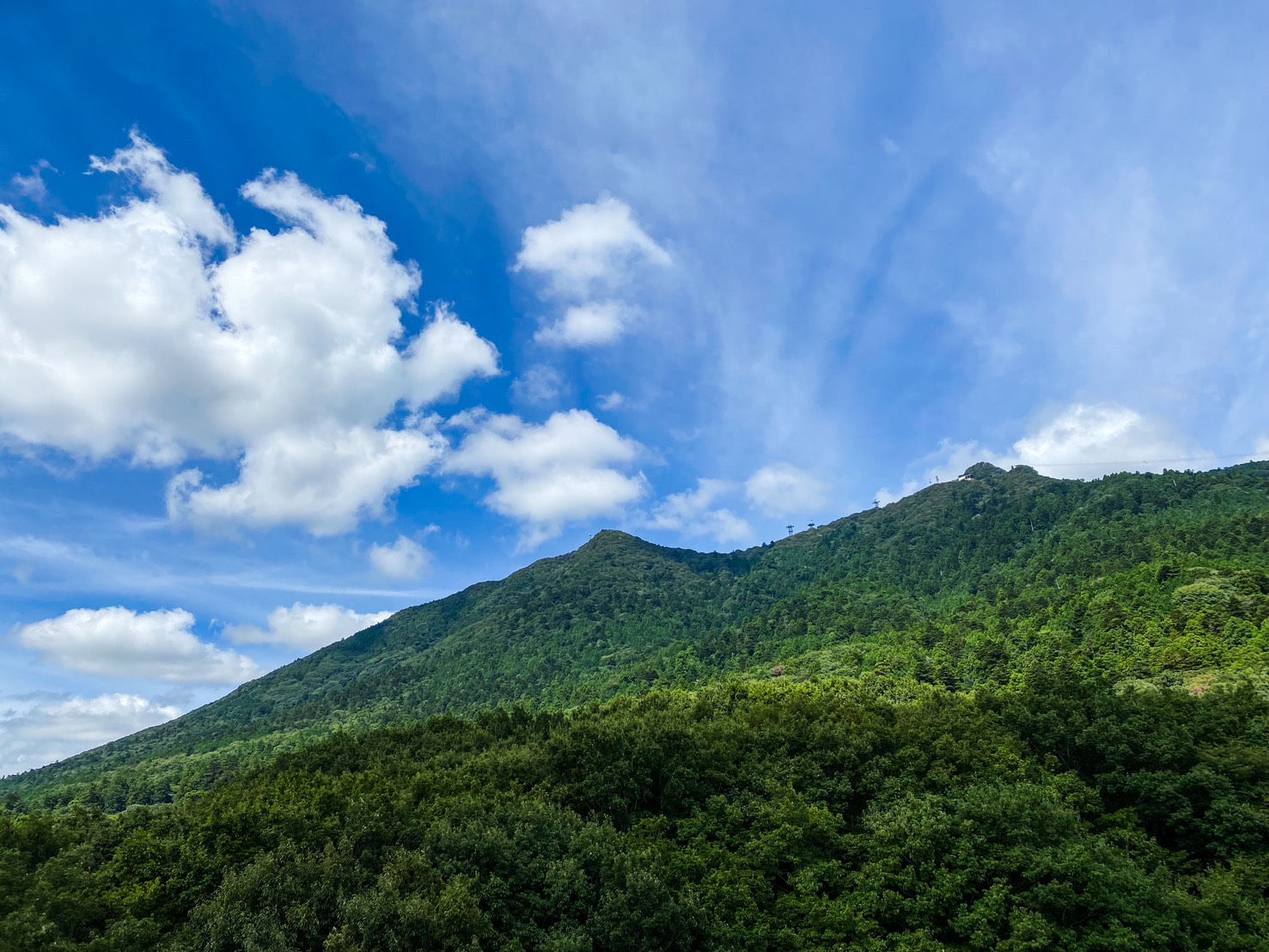 当館より筑波山頂を望む