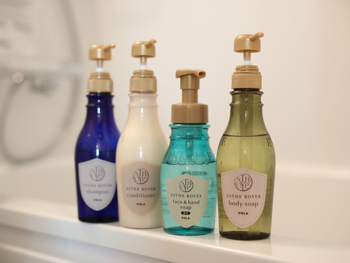 シャンプー、リンス、ボディソープ、ハンドソープはPOLA　エステロワイエ