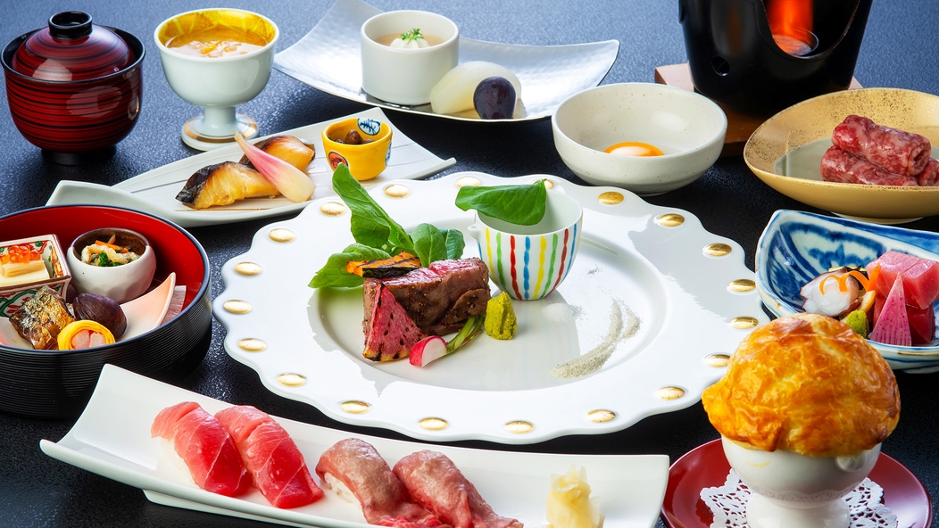 ★横濱ビーフ尽くし旬会席コース【碧】プラン／２食付【お子様歓迎☆幼児添寝無料】