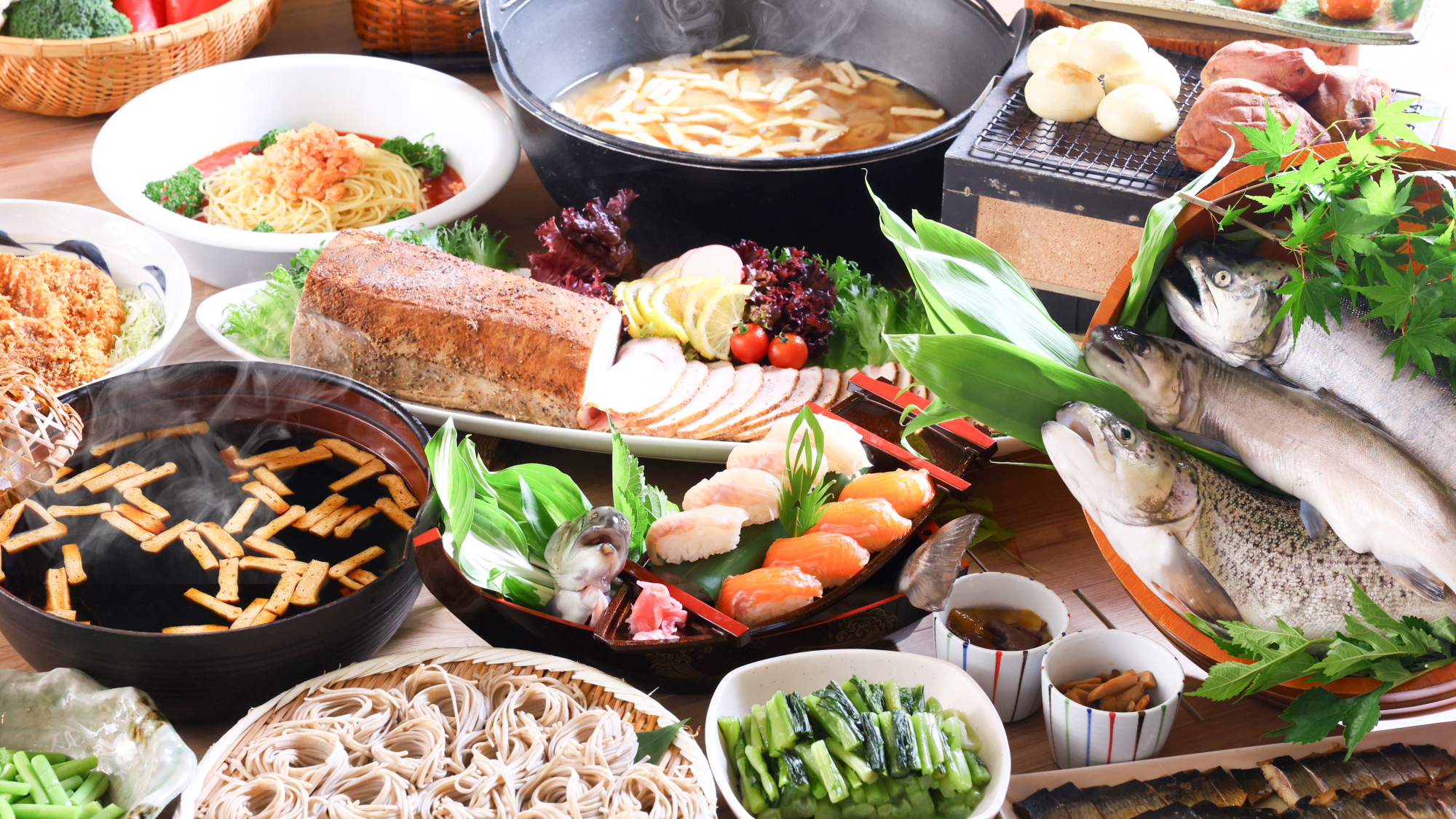 郷土料理も取りそろえております。ちょっと珍しいものもあるかもしれませんので、ぜひ味わってみてください