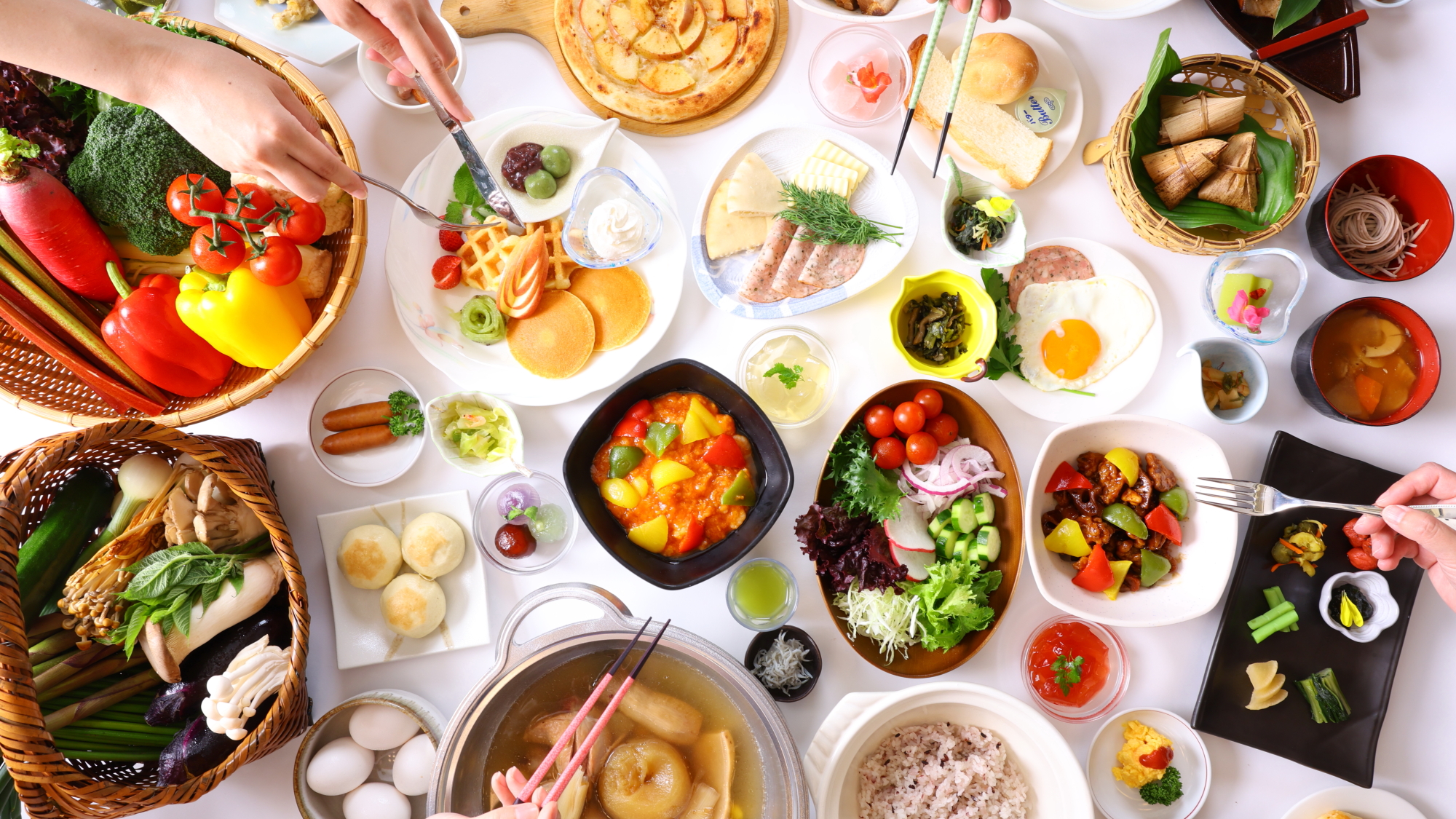 【朝食】さて今日は何を食べよう？お腹いっぱい食べてエネルギーチャージ！